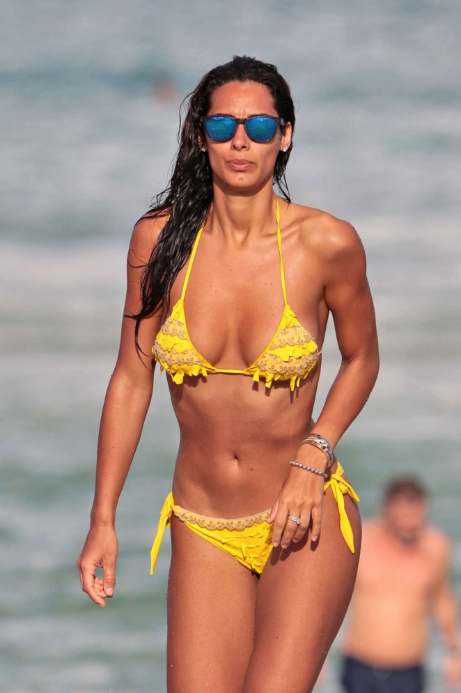 Raffaella Modugno in Yellow Bikini Bikini in Miami