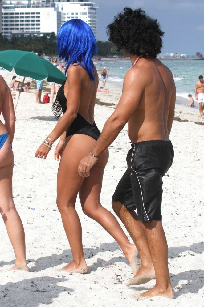 Raffaella Modugno in Bikini on the beach in Miami