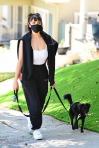Rebecca Black - Walking her puppy in Orange County