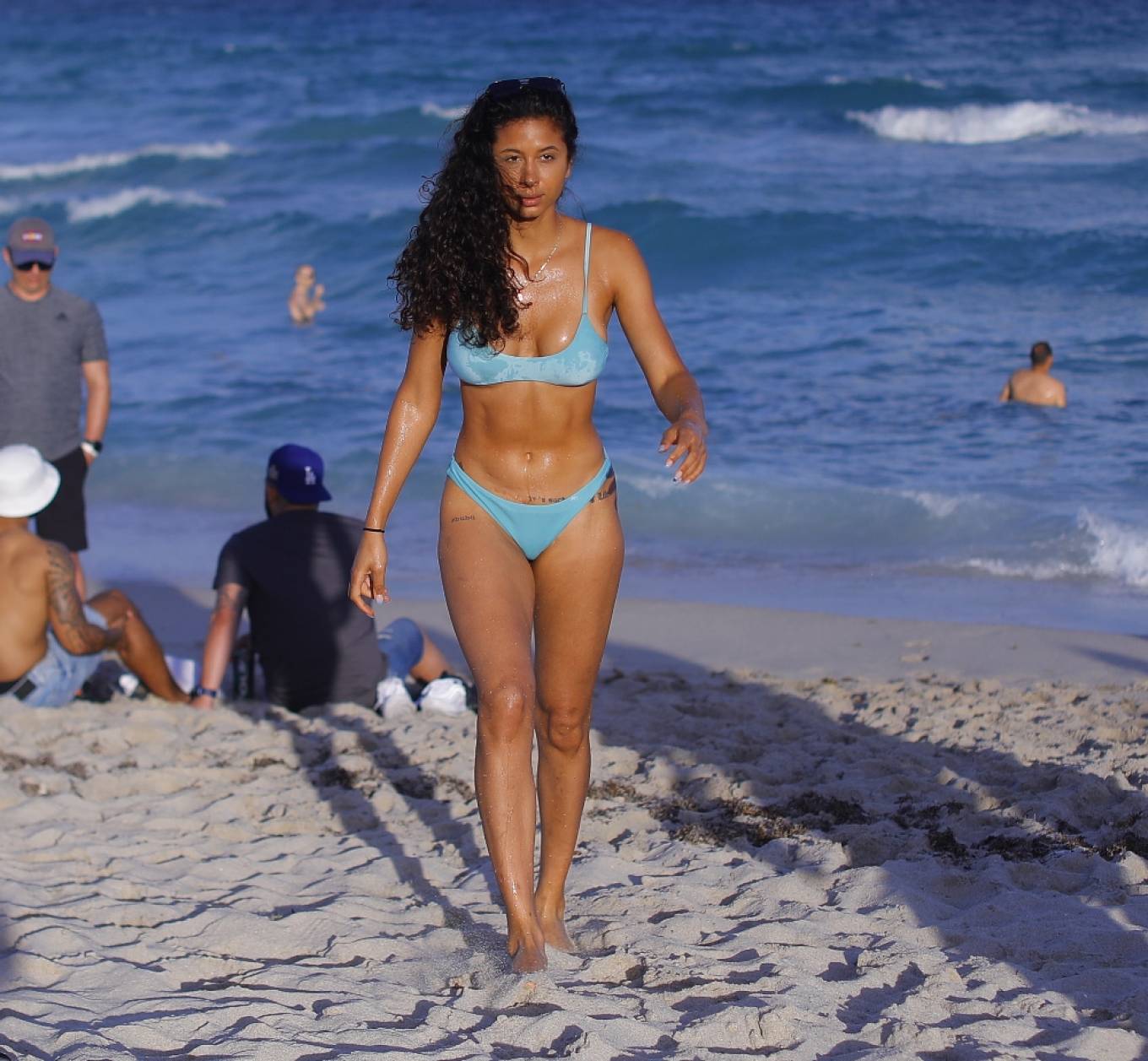 Rebecca Scott - In a bikini on the beach during Spring Break in Miami.