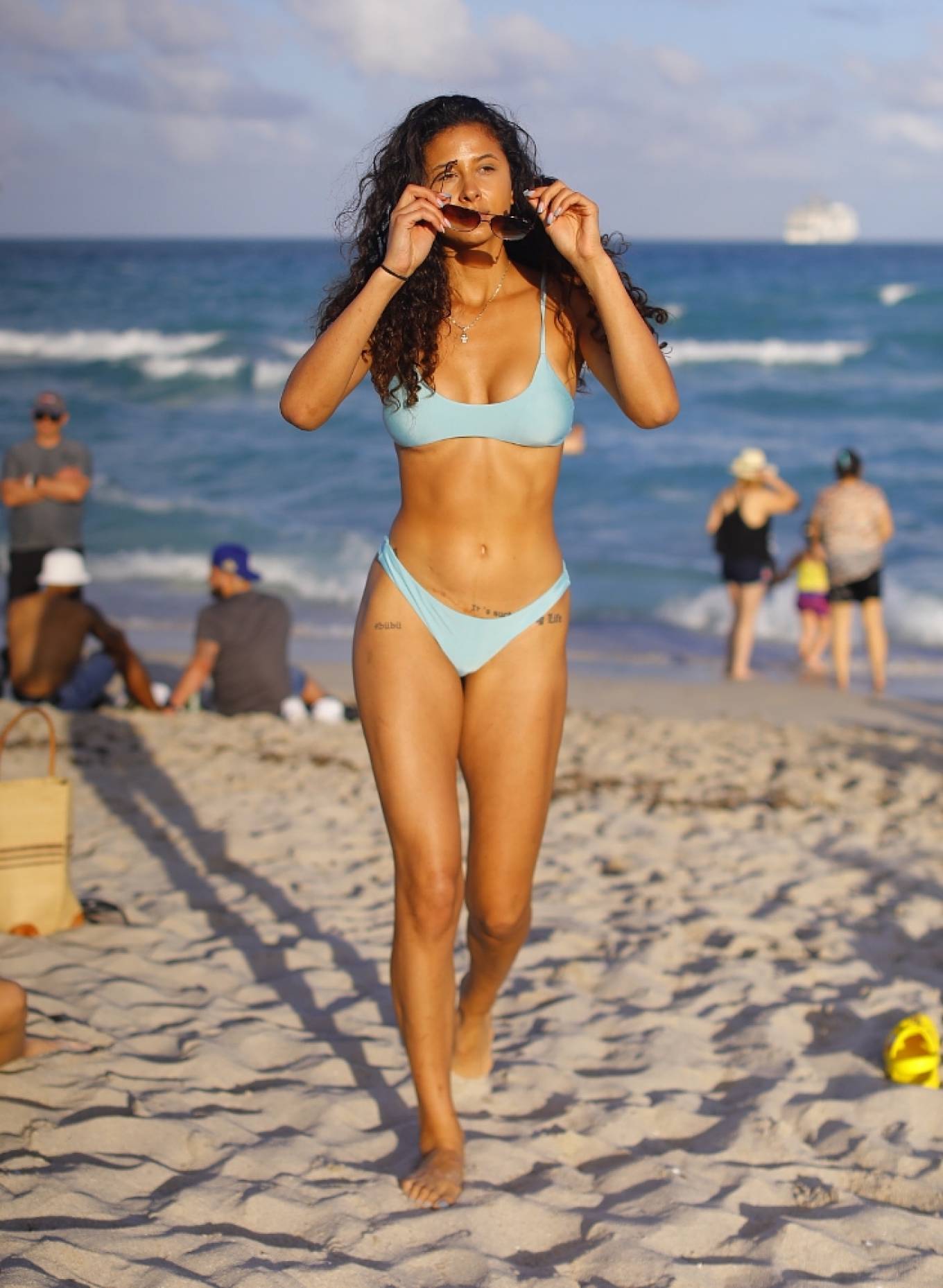 Rebecca Scott - In a bikini on the beach during Spring Break in Miami.