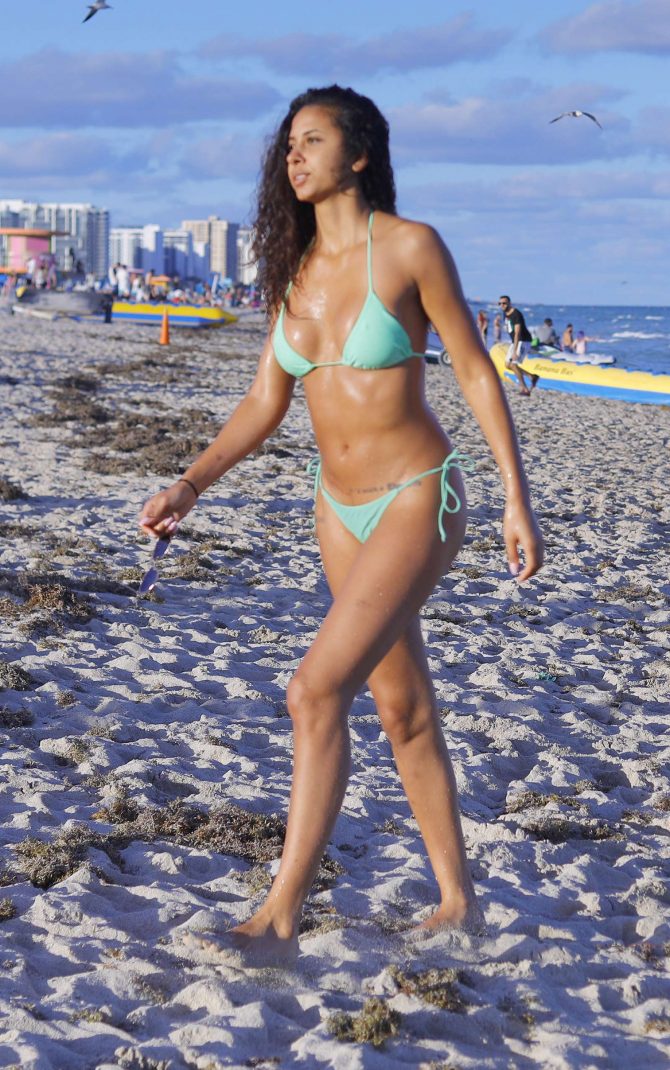 Rebecca Scott in Bikini on Miami Beach