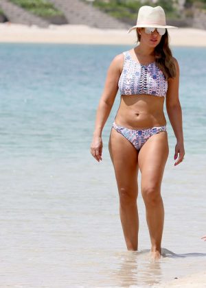 Rebekah Vardy in Bikini on the beach in Dubai