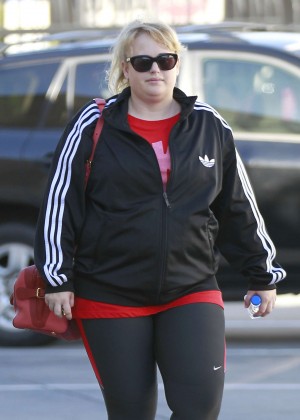 Rebel Wilson Leaving a fitness studio in Los Angeles