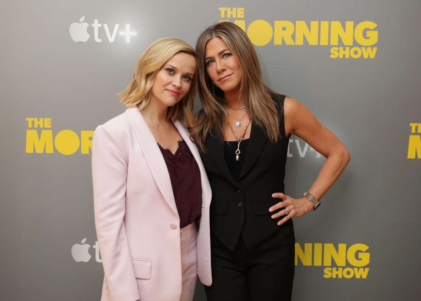 Reese Witherspoon 2019 : Reese Witherspoon and Jennifer Aniston – Apples press day for The Morning Show-02