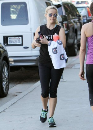 Reese Witherspoon in Leggings out in Los Angeles