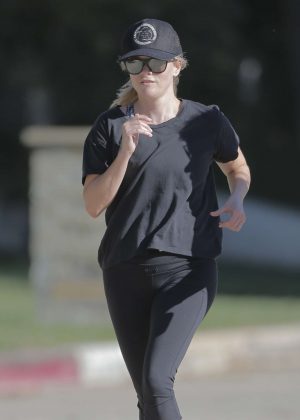 Reese Witherspoon out for a jog in Brentwood