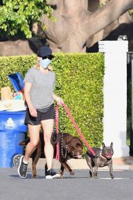 Reese Witherspoon - Spotted walking her dogs in Malibu