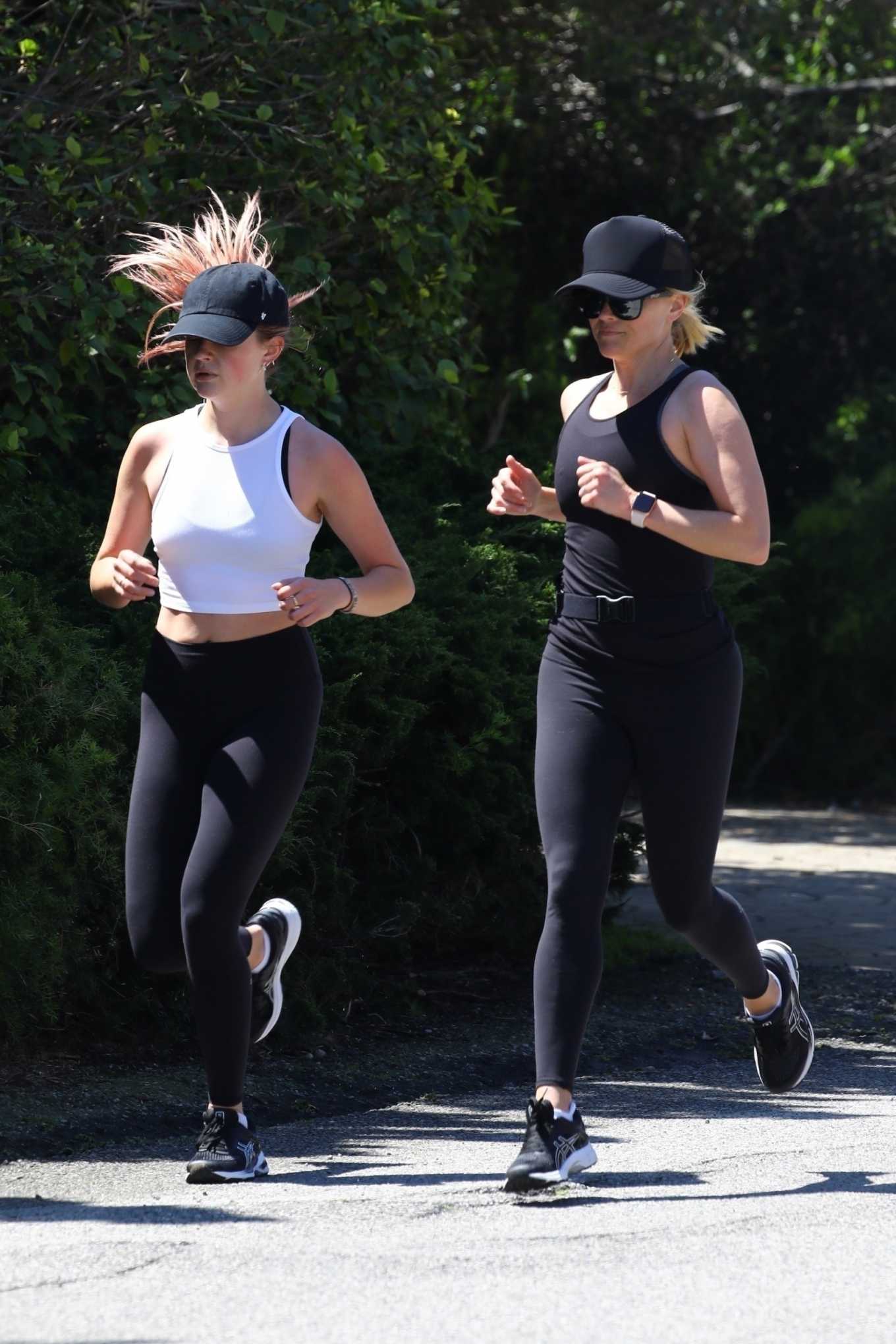 Reese Witherspoon with Ava â€“ Jogging candids