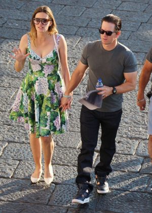 Rhea Durham and Mark Wahlberg out in Capri