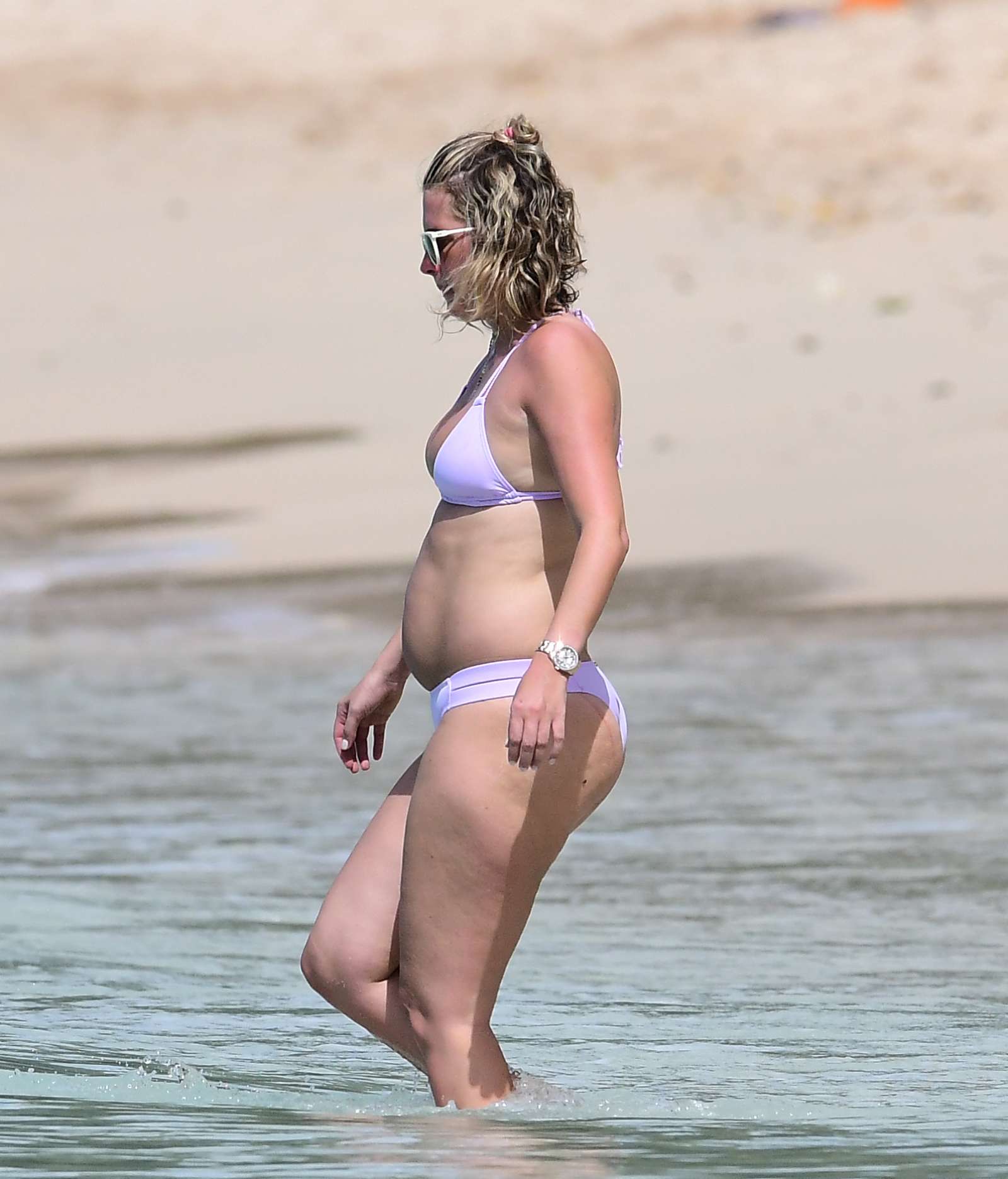 Rhea Durham in Bikini on the beach in Barbados. 