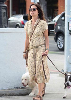 Rhona Mitra – Walking her dogs in Santa Monica | GotCeleb