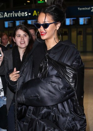 Rihanna at Charles de Gaulle Airport in France