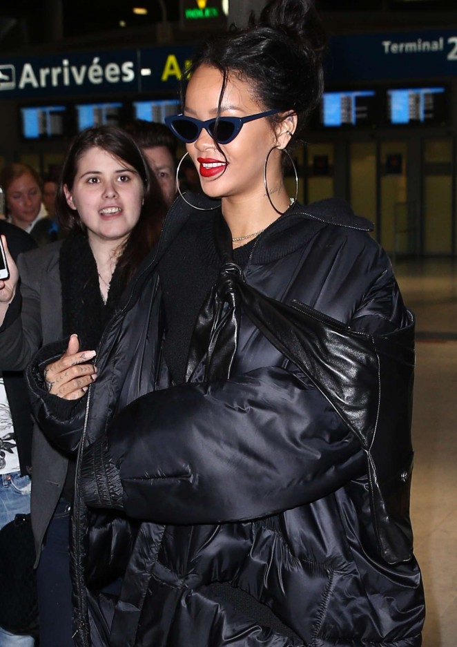 Rihanna at Charles de Gaulle Airport in France