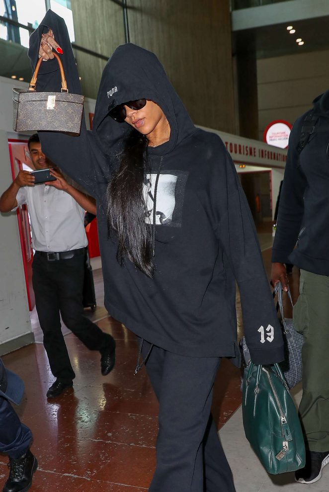 Rihanna at Rossy-Charles-de-Gaulle Airport in Paris