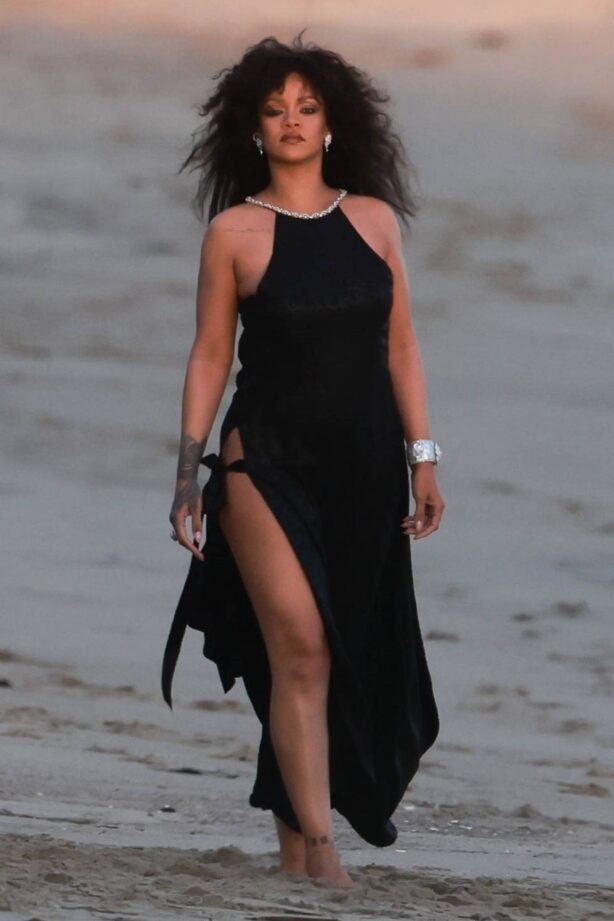 Rihanna - Chanel Photoshoot candids on Malibu beach