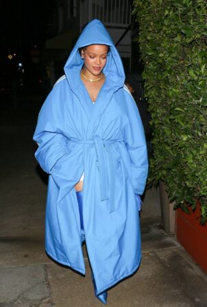 Rihanna - In a blue Adidas and Balenciaga at Giorgio Baldi in Santa Monica