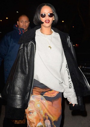 Rihanna in a Star Wars skirt at Da Silvano in NY