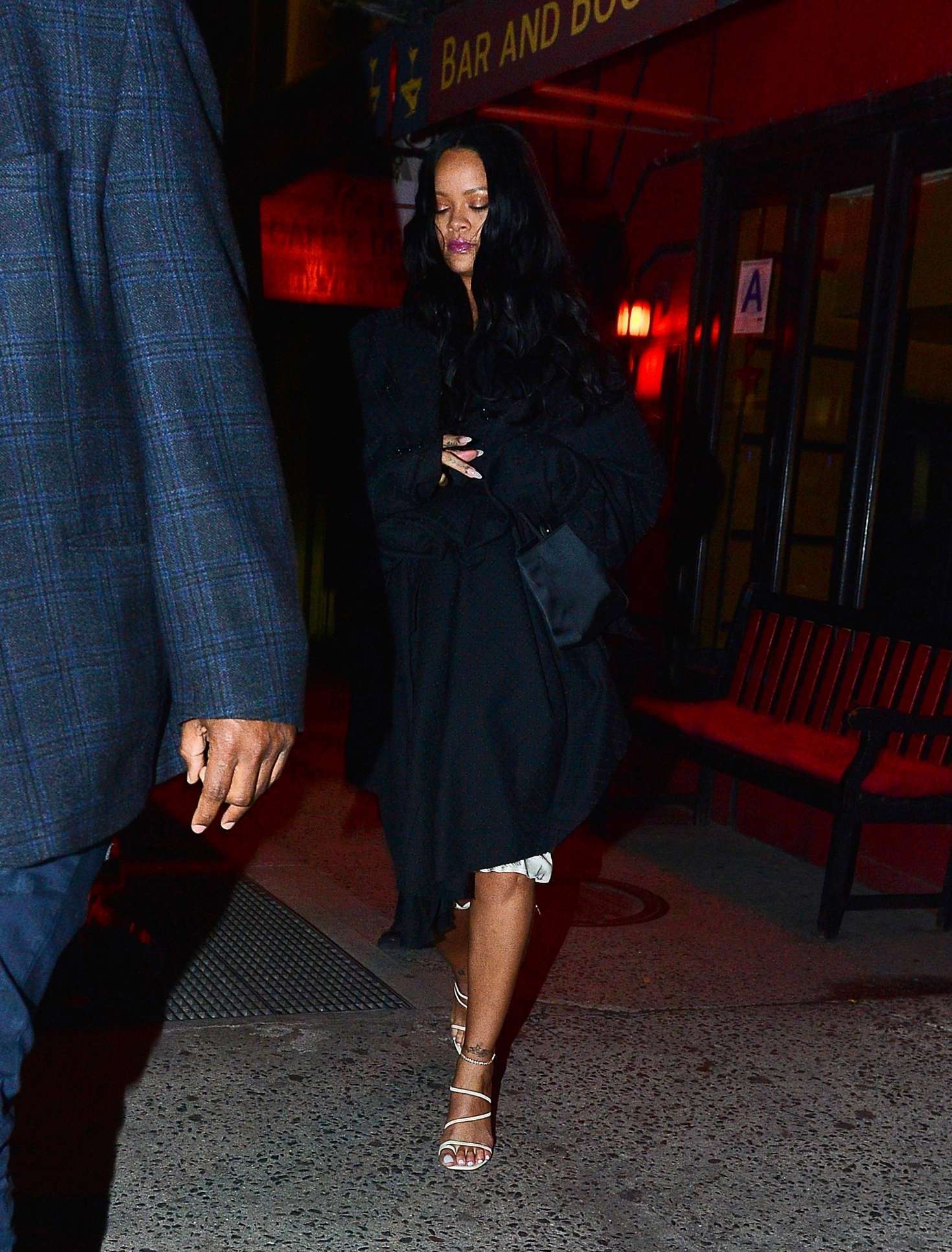 Rihanna in Black Coat -03 | GotCeleb