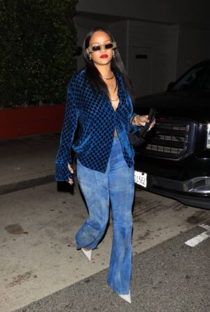 Rihanna - in Gucci Blue at Giorgio Baldi in Santa Monica