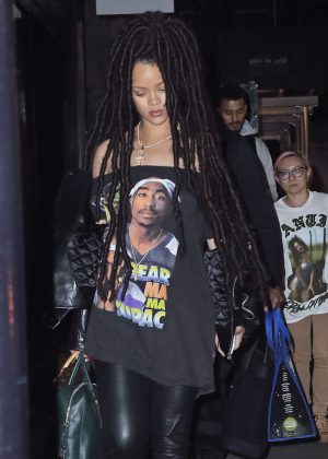 Rihanna in Leather night out in Manhattan