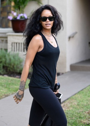 Rihanna in Leggings Out in Beverly Hills