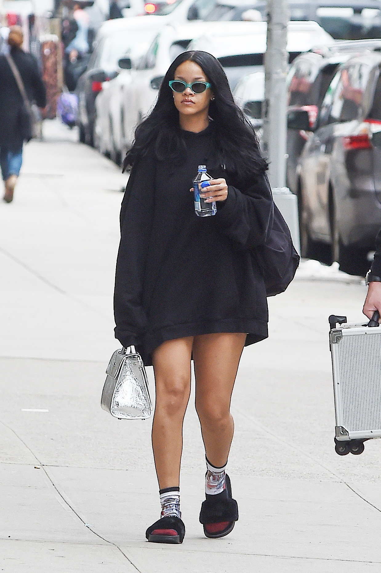 Rihanna in Black Mini Dress -13 | GotCeleb
