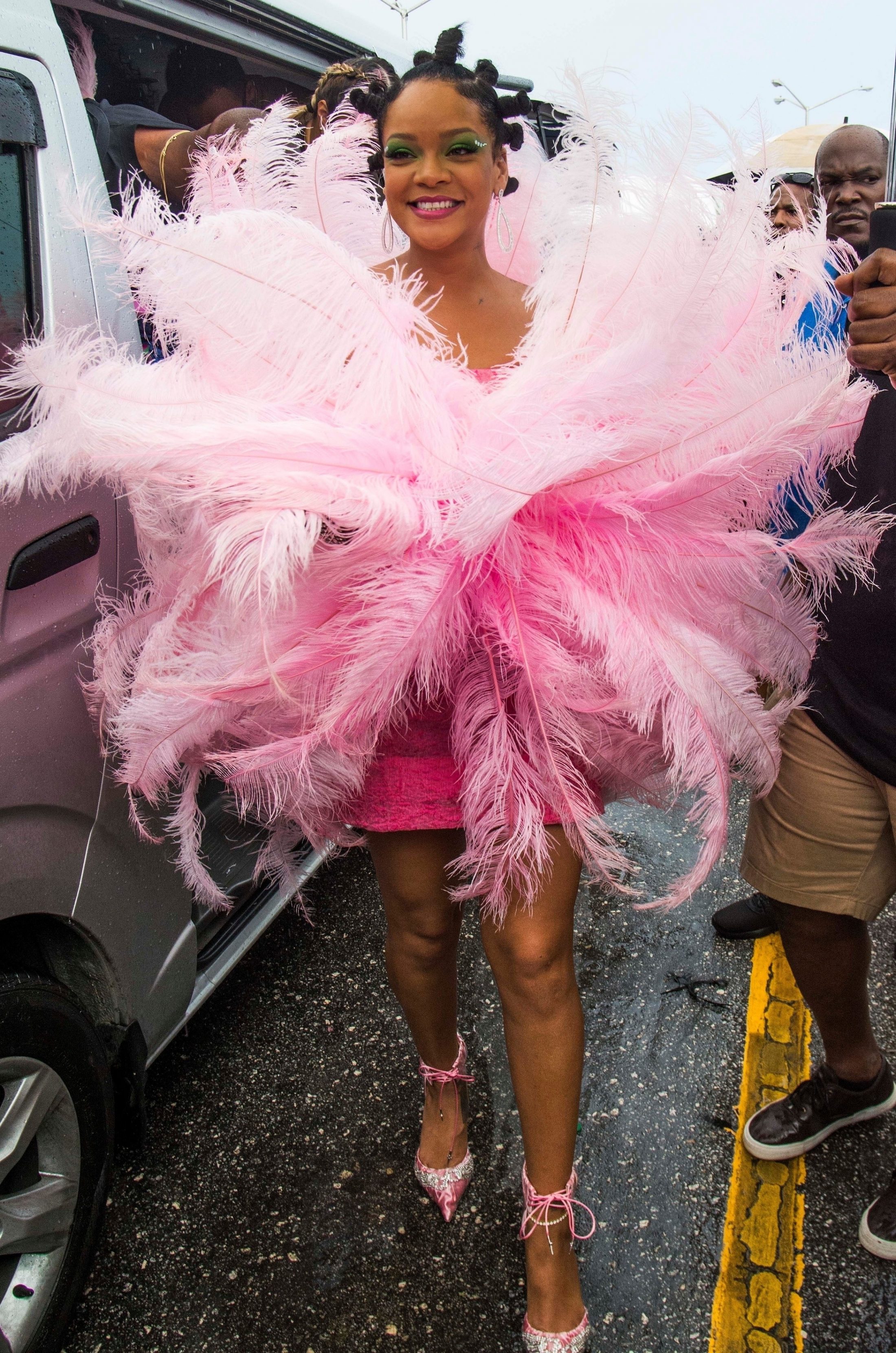 Rihanna in Pink at 'Kadooment Day' Parade in St. Michael Parish