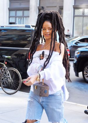 Rihanna in Ripped Jeans in NYC