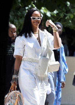 Rihanna in White - Out in Paris