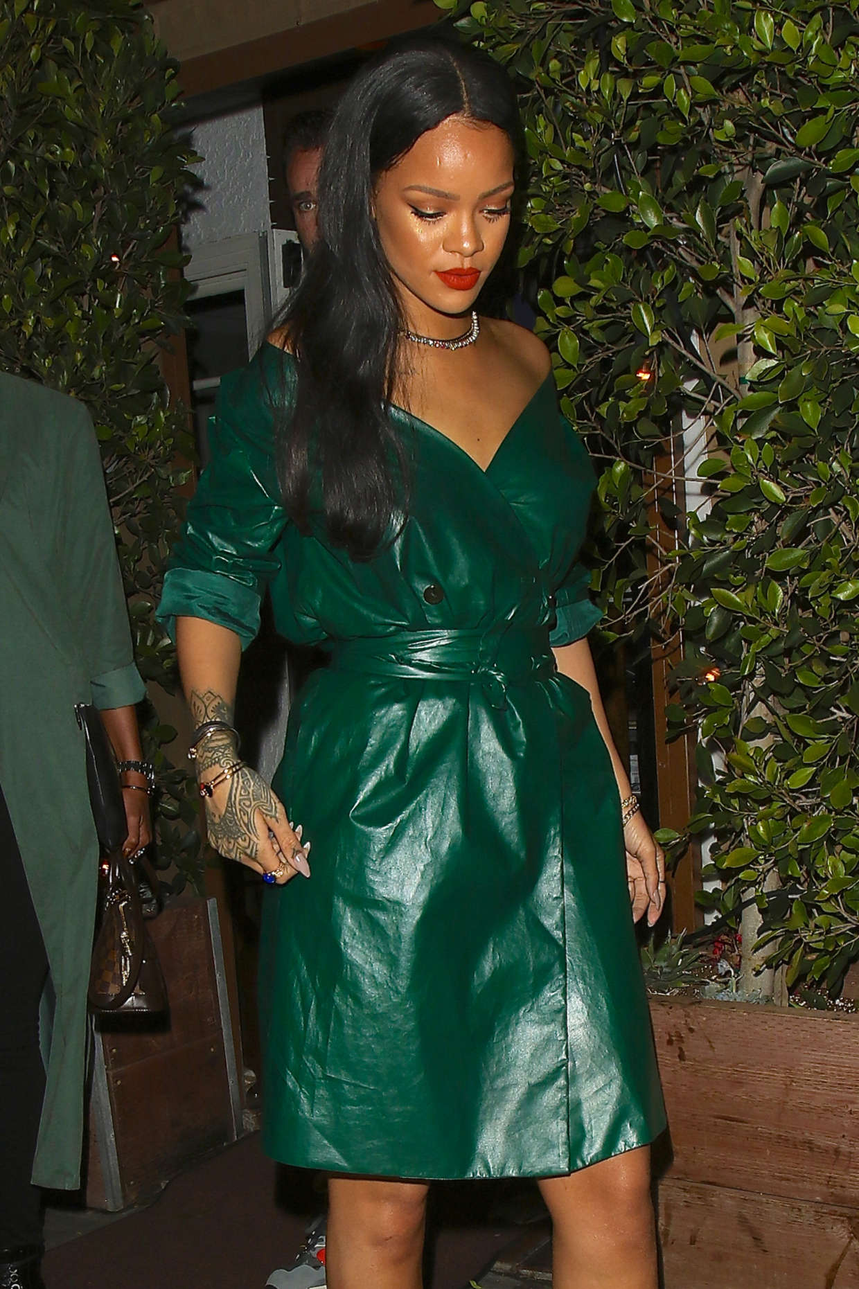 Rihanna in Green Dress -01 | GotCeleb