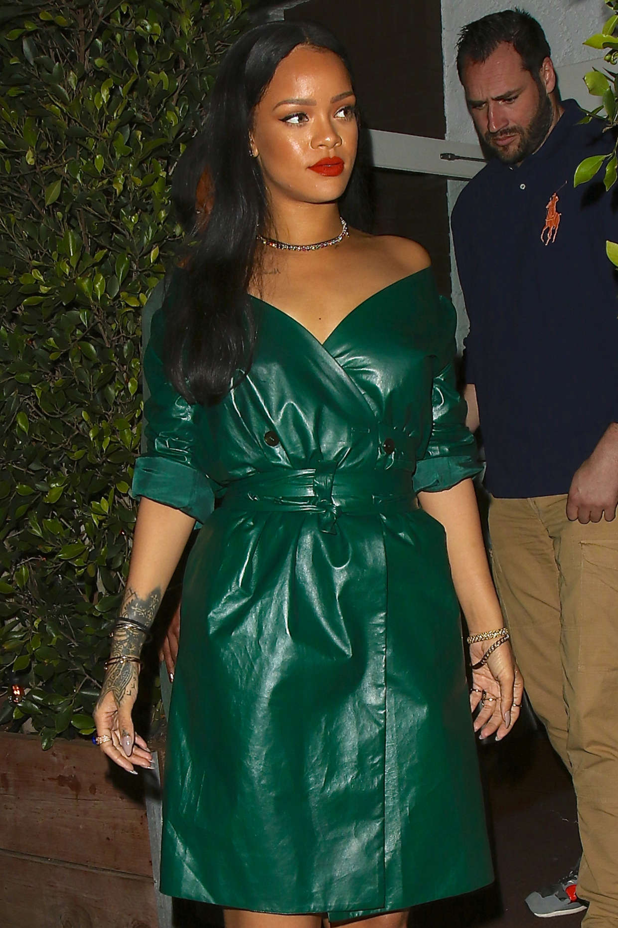 Rihanna in Green Dress -13 | GotCeleb