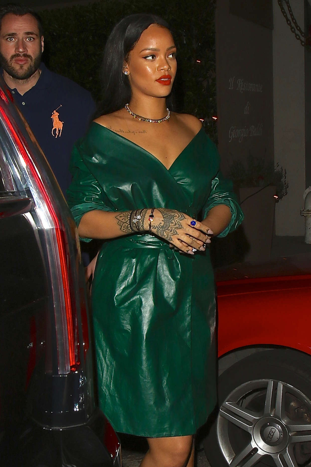 Rihanna in Green Dress -14 | GotCeleb