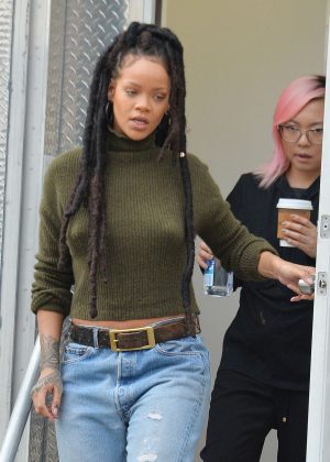 Rihanna on the set of 'Oceans 8' in Brooklyn