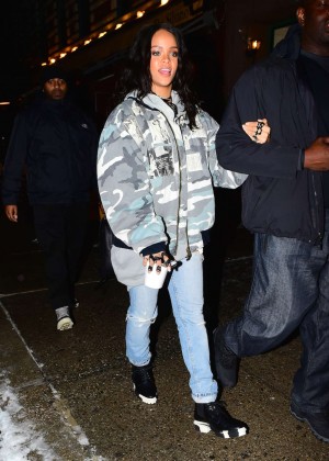 Rihanna in Jeans Out and about in NYC