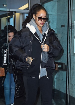 Rihanna in Leggings Out in NYC