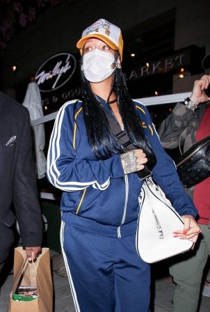 Rihanna - Out the Adidas tracksuit in Beverly Hills