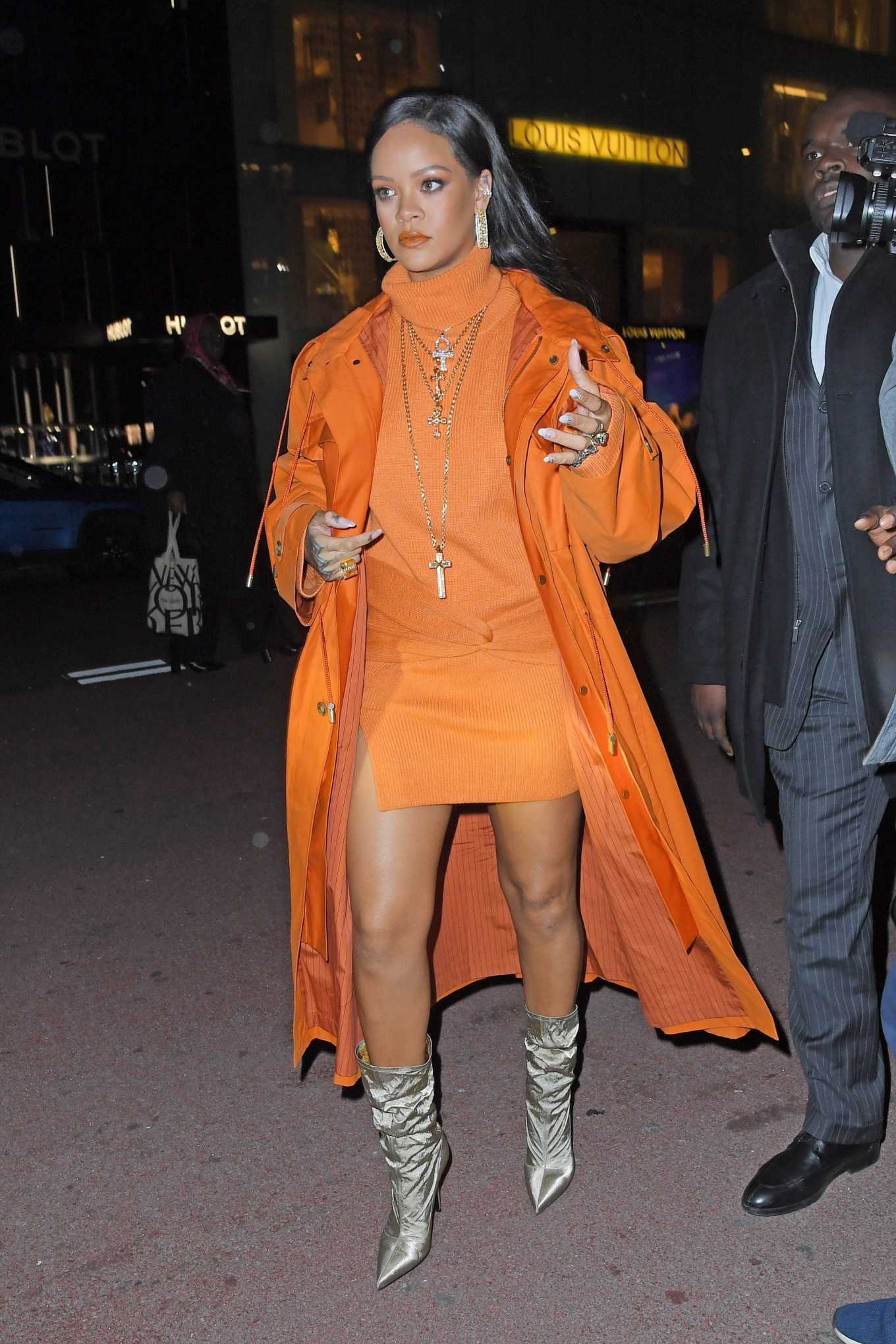 Rihanna - Seen at Bergdorf Goodman to introduce her Fenty Collection in ...