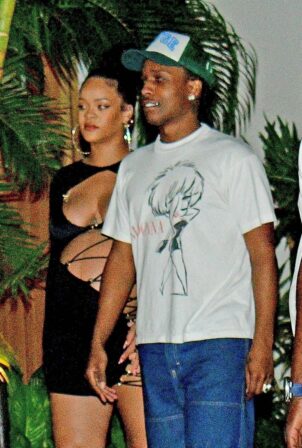 Rihanna - Seen with ASAP Rocky leaving dinner in Barbados