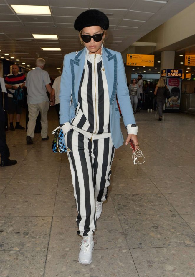 Rita Ora at Heathrow Airport in London