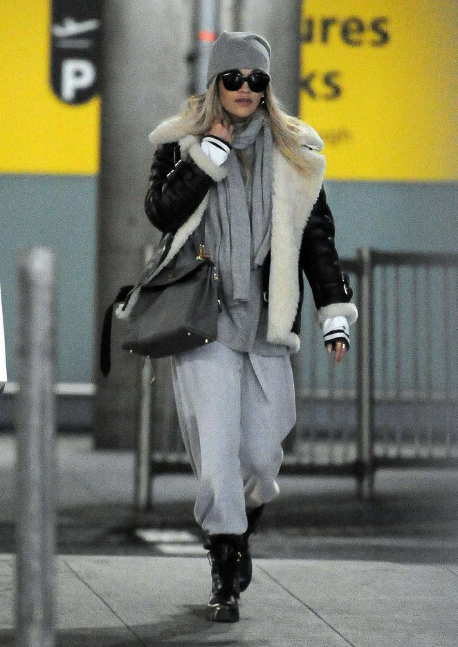 Rita Ora at Heathrow Airport in London