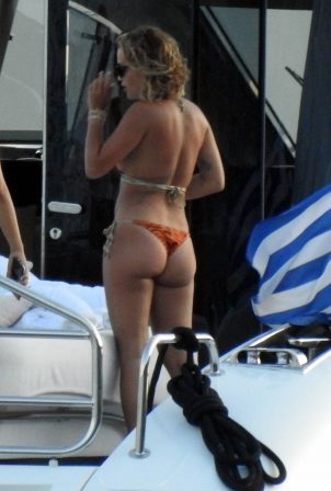 Rita Ora - In a bikini on a yacht in Corfu - Greece