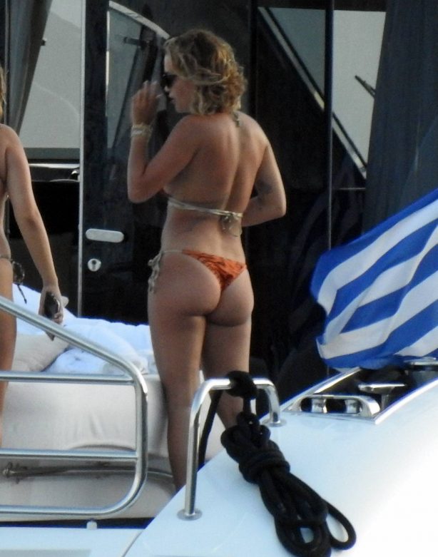 Rita Ora - In a bikini on a yacht in Corfu - Greece