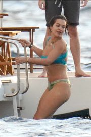 Rita Ora in Bikini on the yacht in St Barth