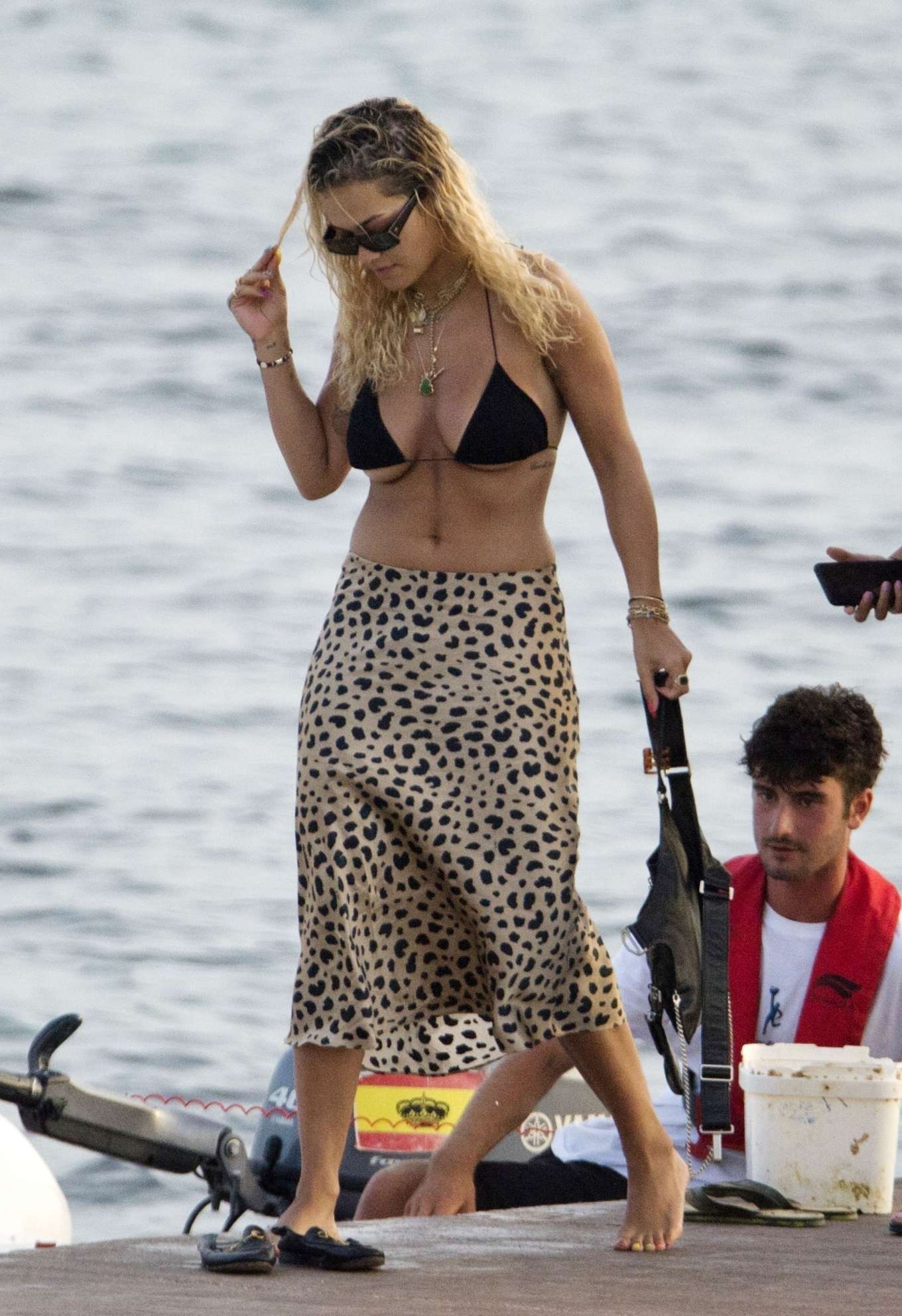 Rita Ora in Bikini Top in Ibiza