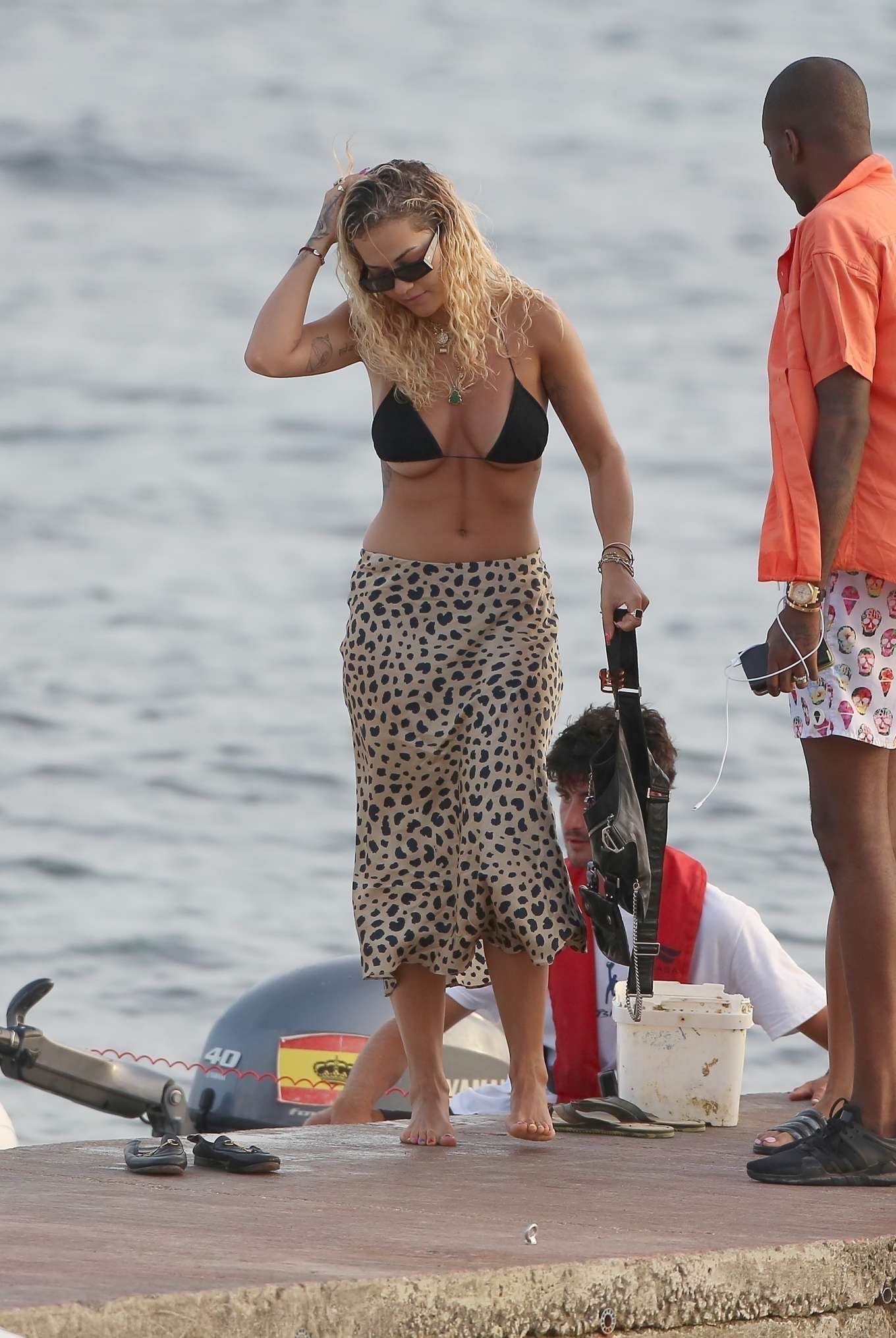 Rita Ora in Bikini Top in Ibiza
