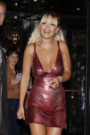 Rita Ora in Mini Dress - Leaving her hotel in Paris