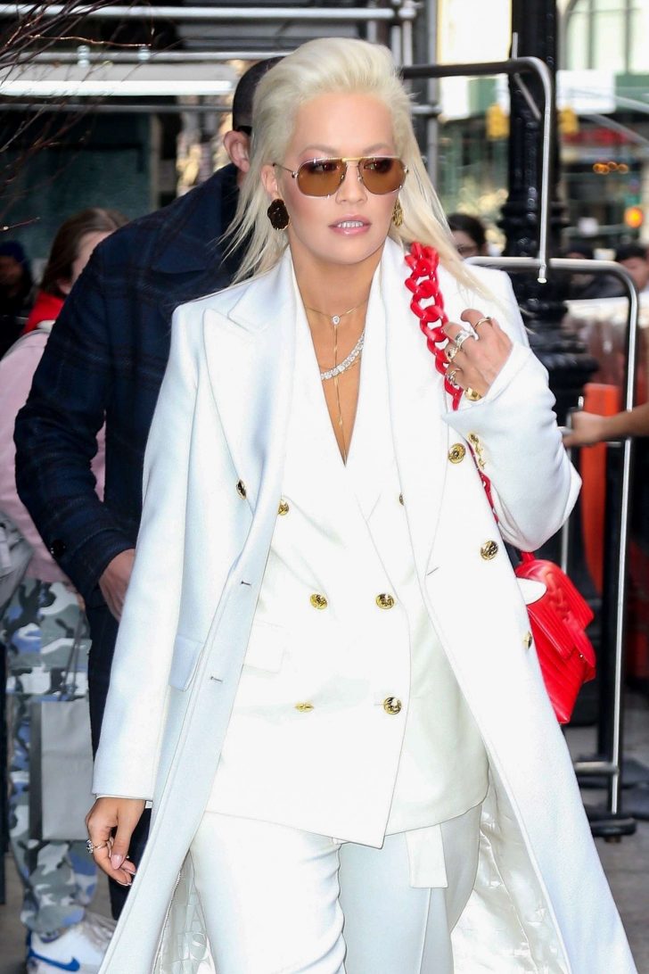 Rita Ora in White Outfit - Out in New York