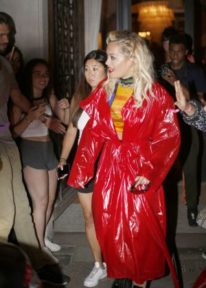 Rita Ora - Leaving the Hotel Soho House in Barcelona