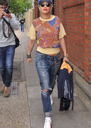 Rita Ora in Jeans Out in West London
